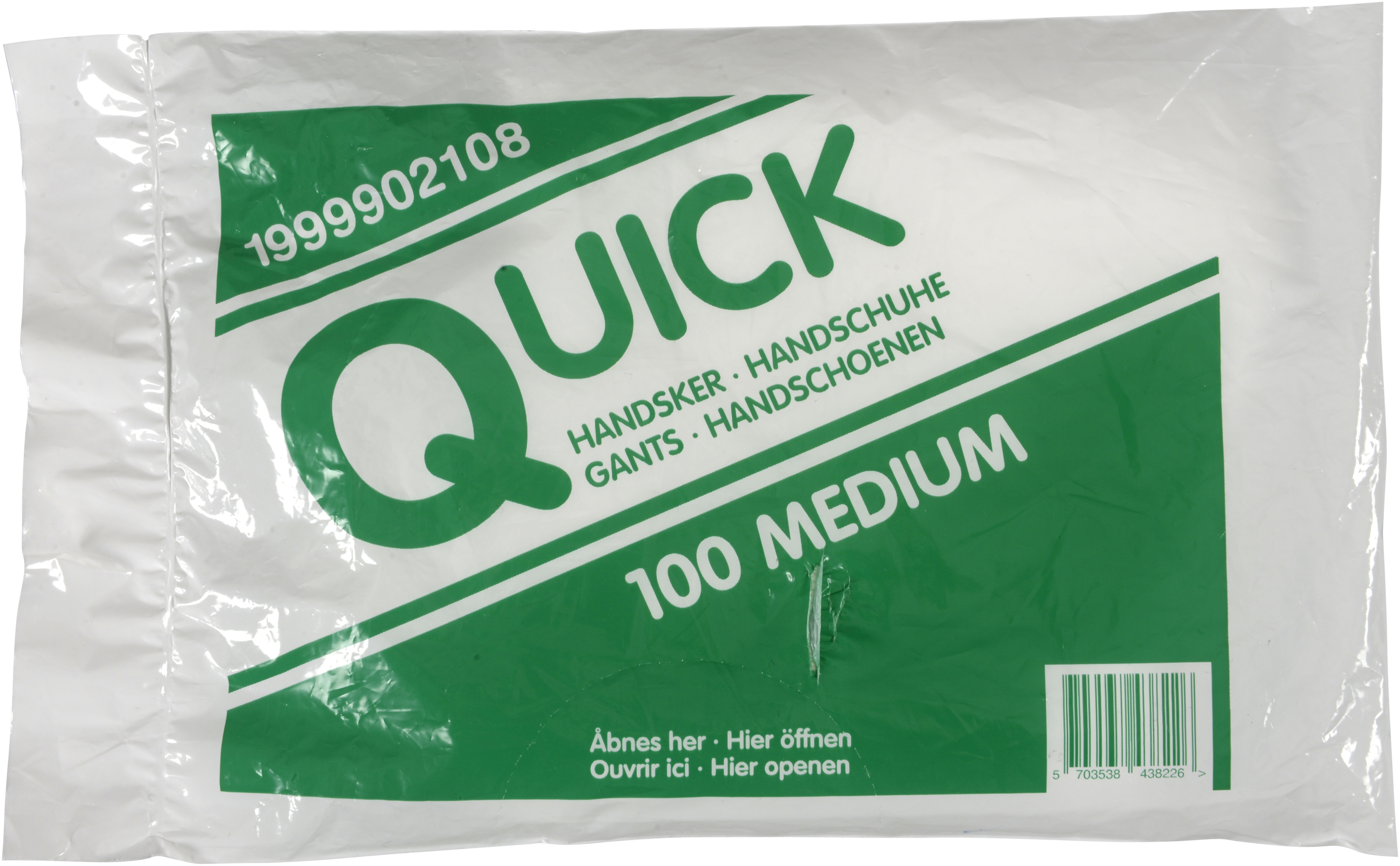 LDPE Einweghandschuh, Quick, Gr. M, transparent, latexfrei, 100 Stück/Packung