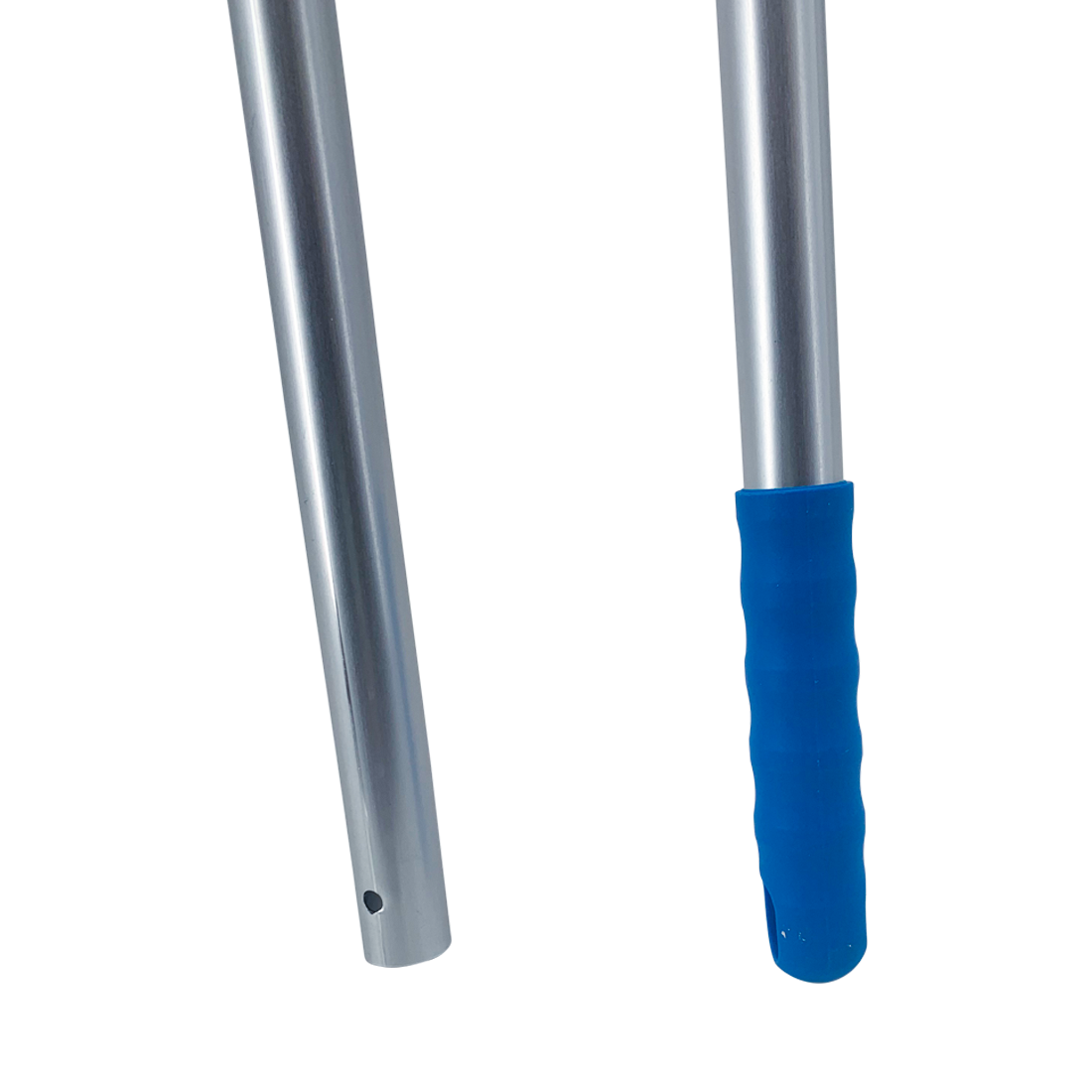 Aluminiumstiel blauer Griff, blau/silber, 140 cm x 2.5 cm x 2.5 cm