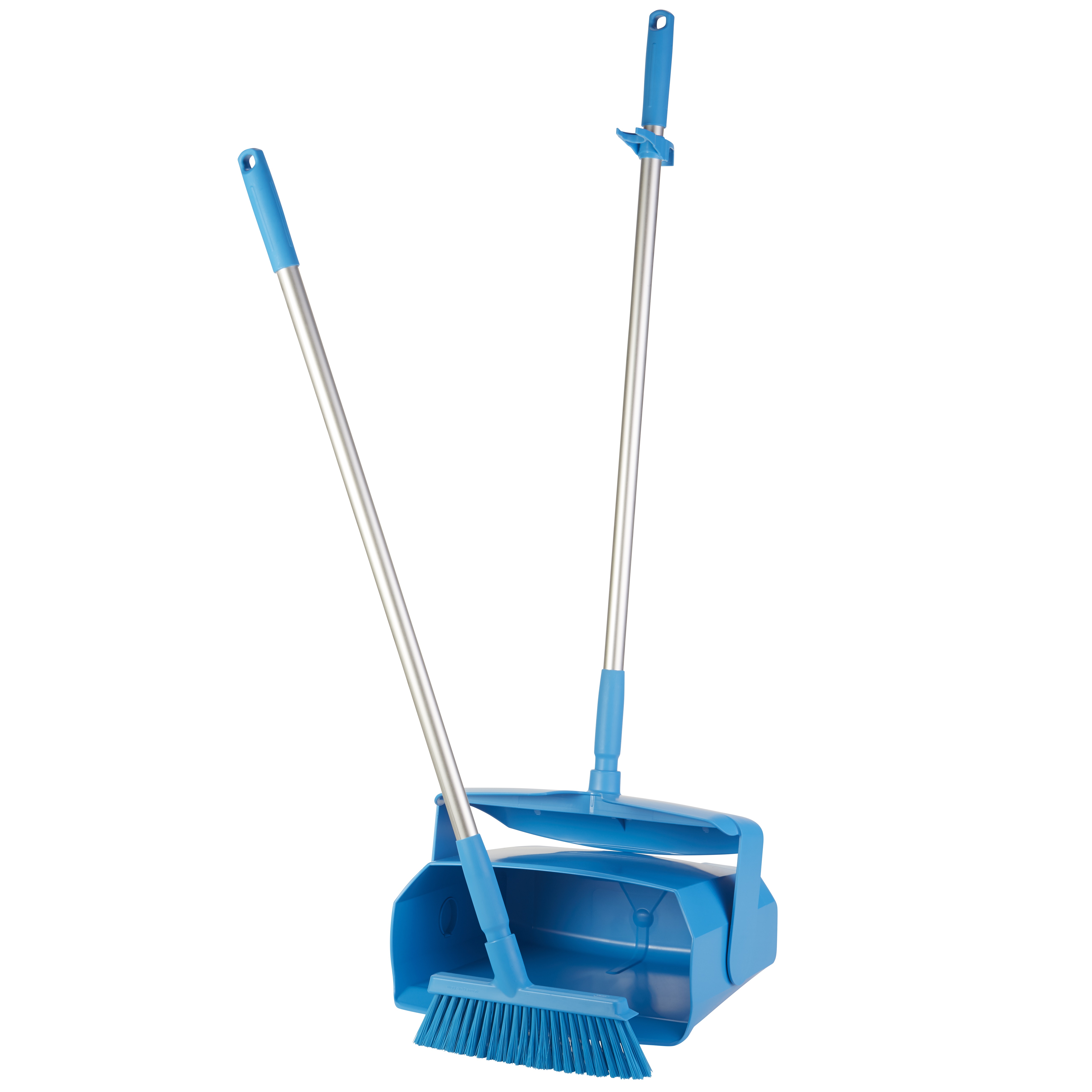 Vikan Kehrschaufelset geschlossen, mit Besen, 350mm, medium, blau