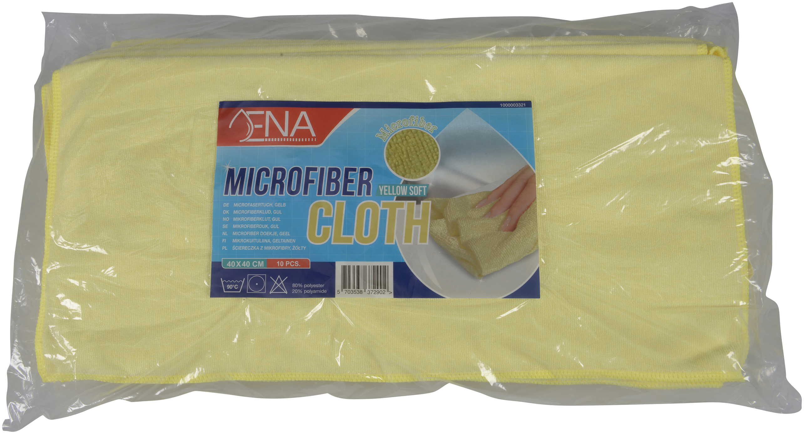 Microfasertuch Premium, ENA Soft, gelb, 40 x 40 cm, 375 g/m², 10 Stück/Packung