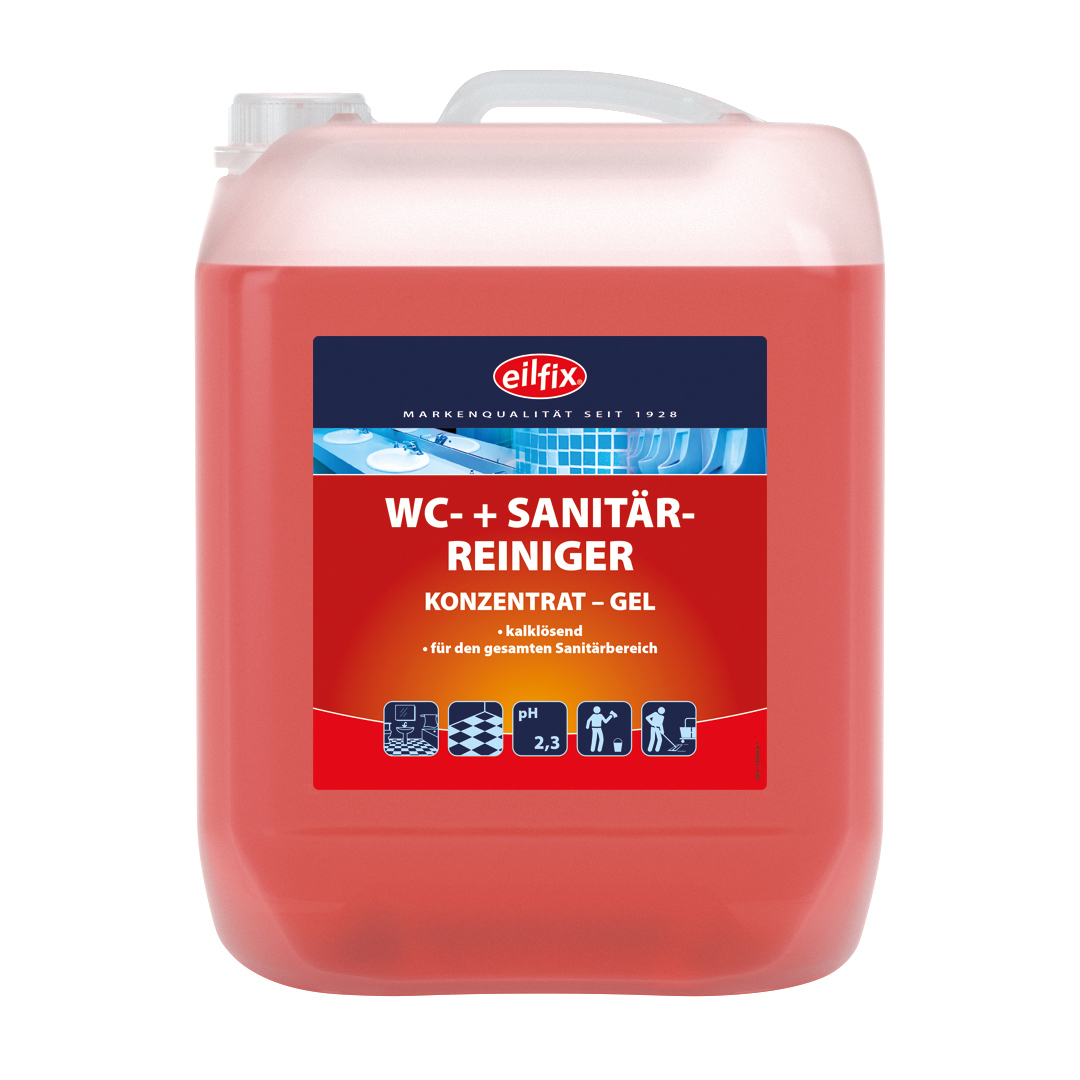 eilfix Sanitärreiniger-Gel, Reinigungsgel bei Kalk-Urinstein, rot, 10 Liter