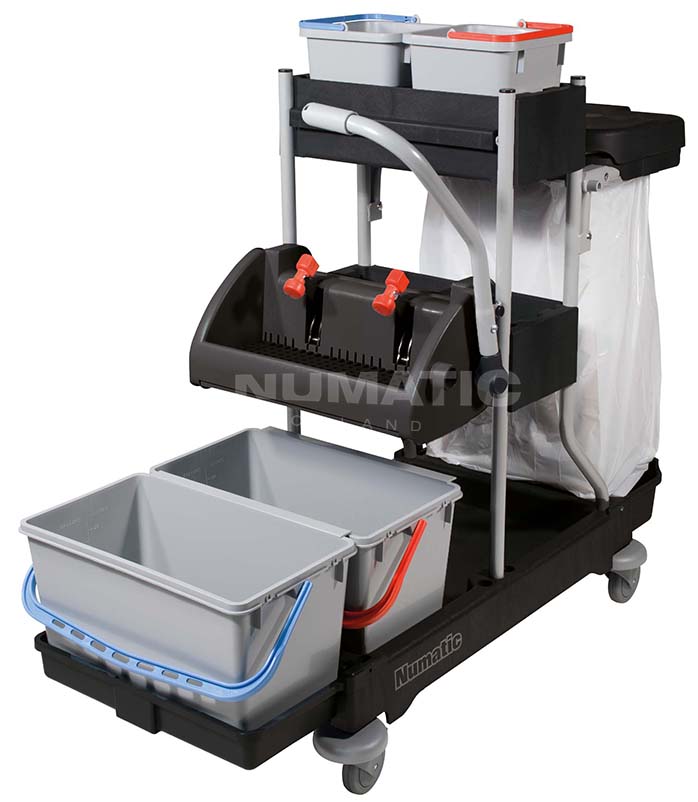 Numatic Reinigungswagen ProCar 2G mit Flachpresse inkl. Mopp-Set MSG-0, graphit, 126 x 58 x 115,5 cm