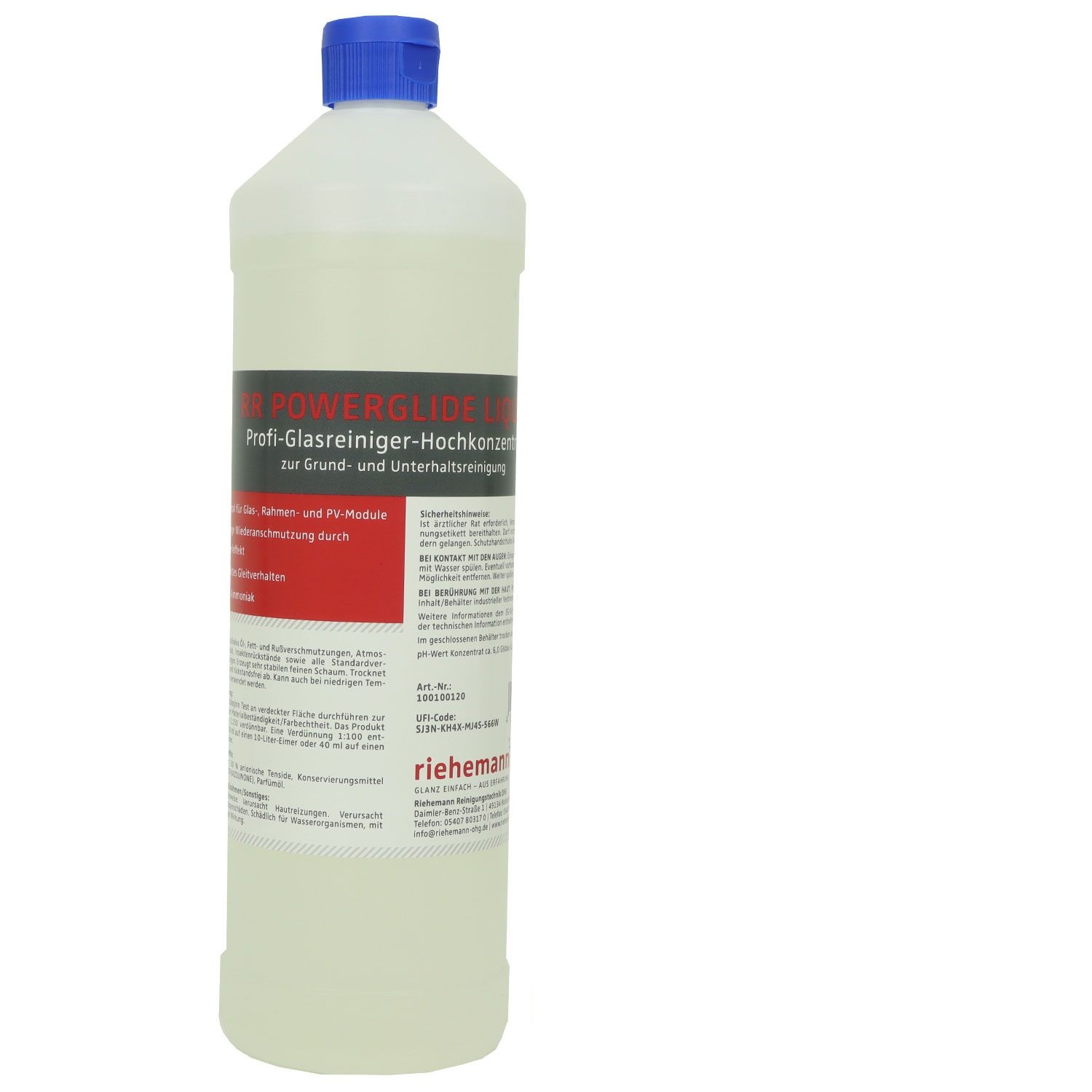 RR Powerglide Liquid, Profi-Glasreiniger-Hochkonzentrat, 1 Liter Flasche
