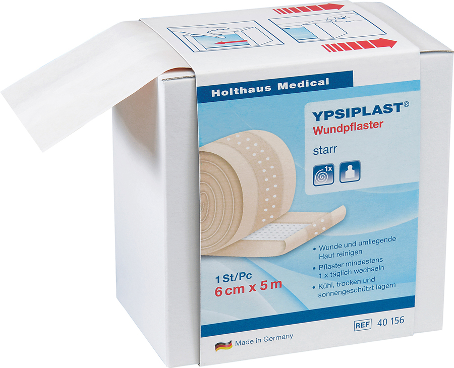 YPSIPLAST Wundpflaster, starr, 1 Schachtel, braun, 6 cm x 5 m