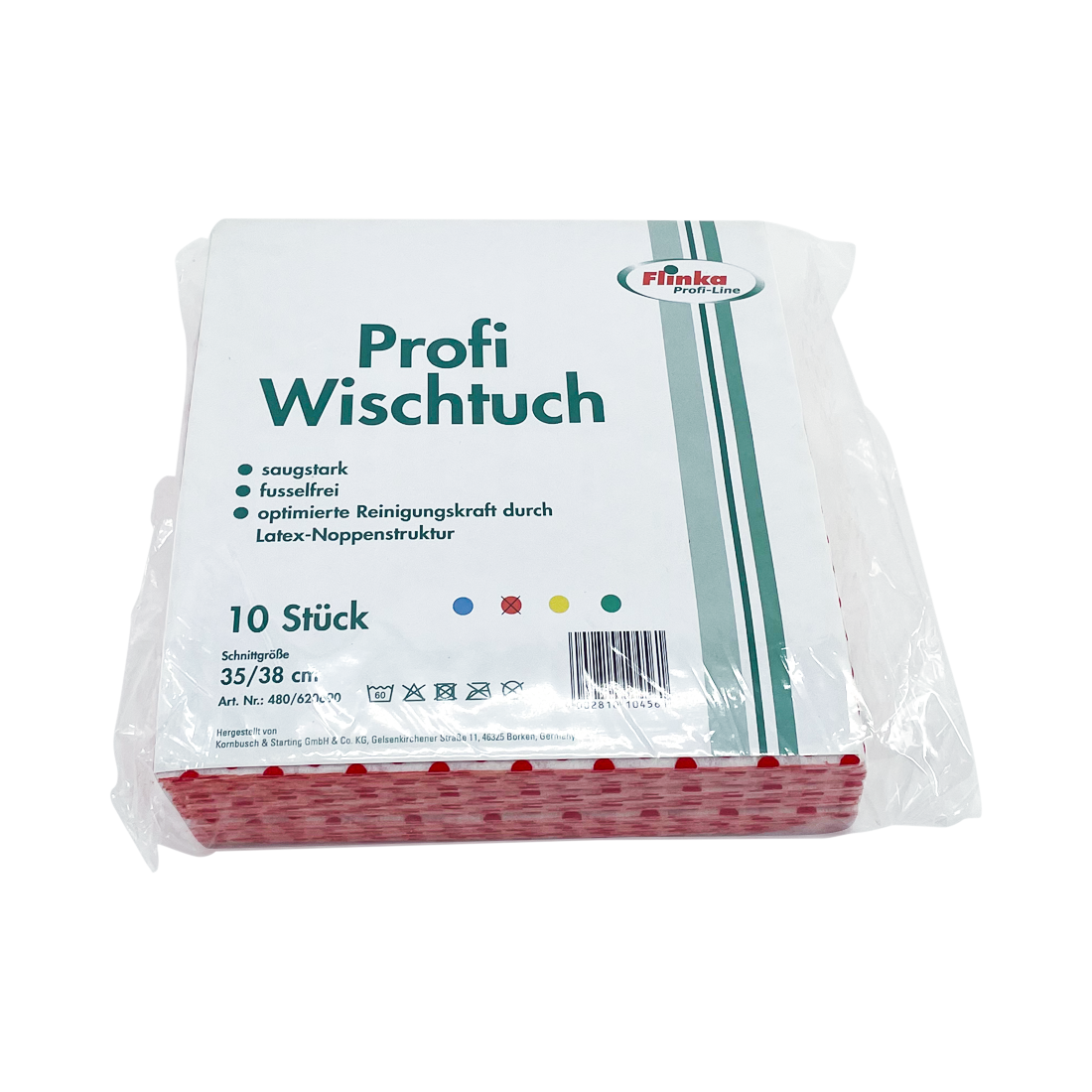 Profi-Wischtuch / Universaltuch 35 x 38 cm, rot, mit Latex-Noppenstruktur, 10 Stück/Packung