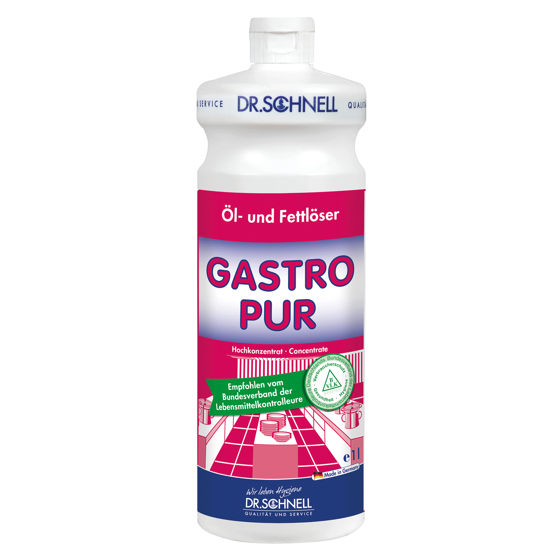 Dr. Schnell Gastro Pur Fettlöser, 1 Liter Flasche