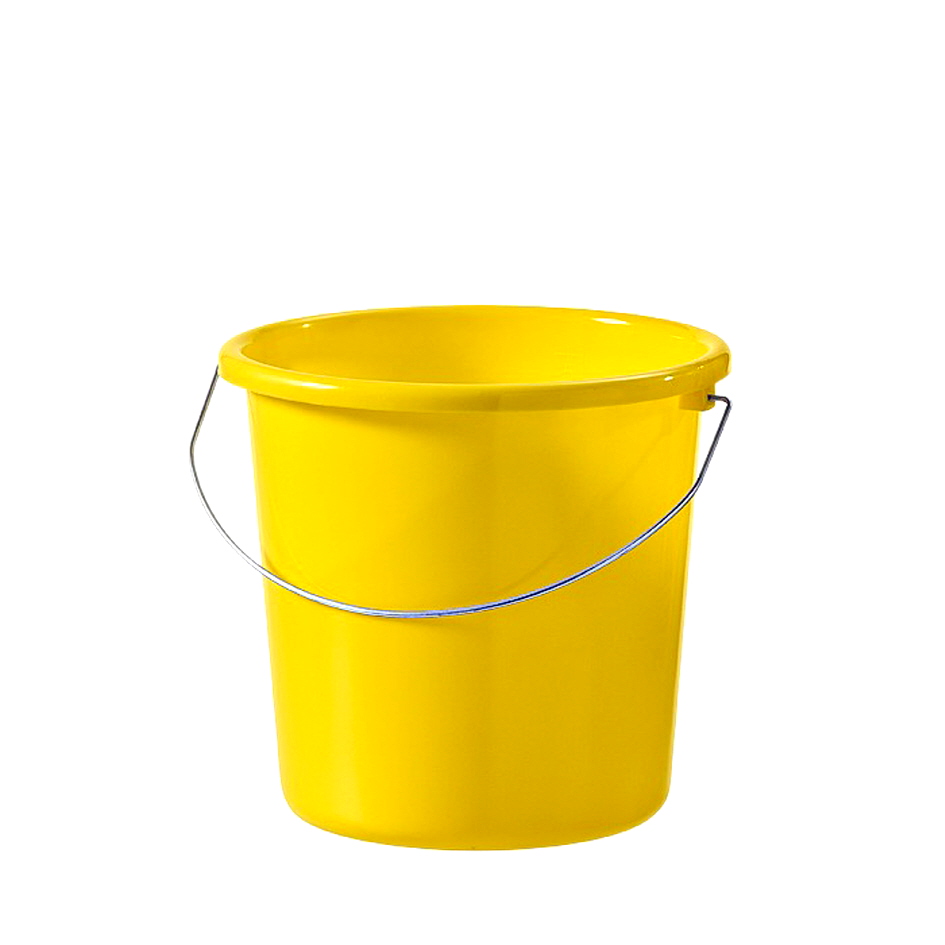 Eimer mit Metallbügel, Kunstoff, gelb, 5 Liter