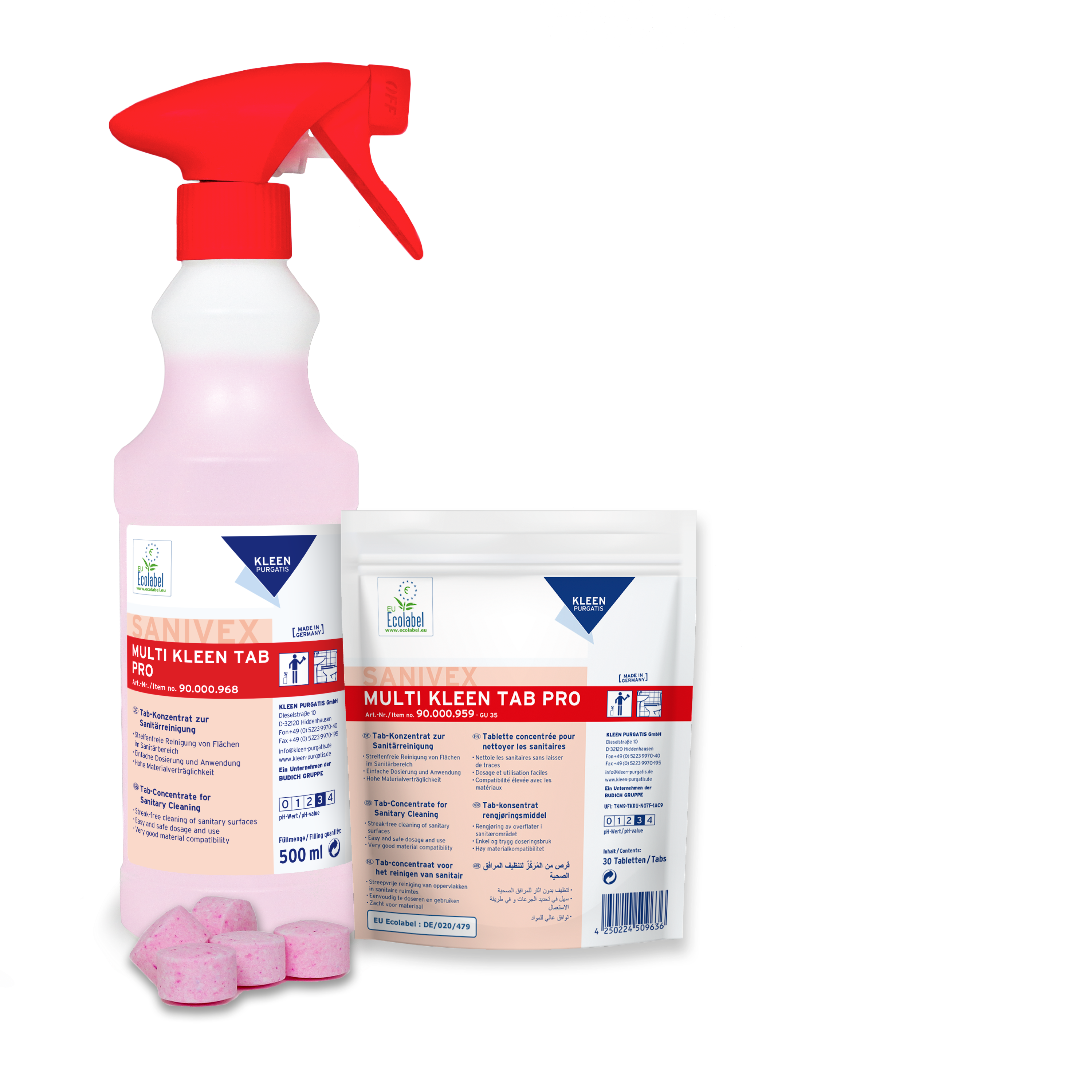 Kleen LEERFLASCHE für Sanivex Multi Kleen Tab Pro, Sanitärunterhaltsreinigung, wiederverwendbar