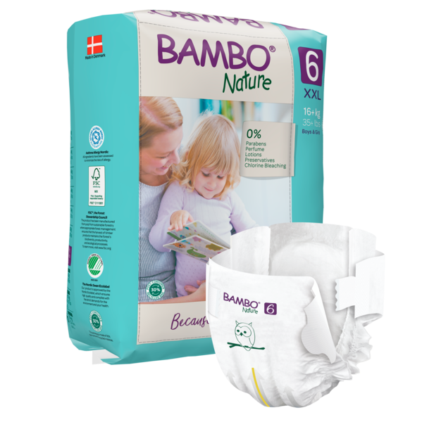 Bambo Nature Windeln, Gr. 6 / 16+ kg, 20 Stück/Packung, 6 Packungen (120 Stück)/Karton