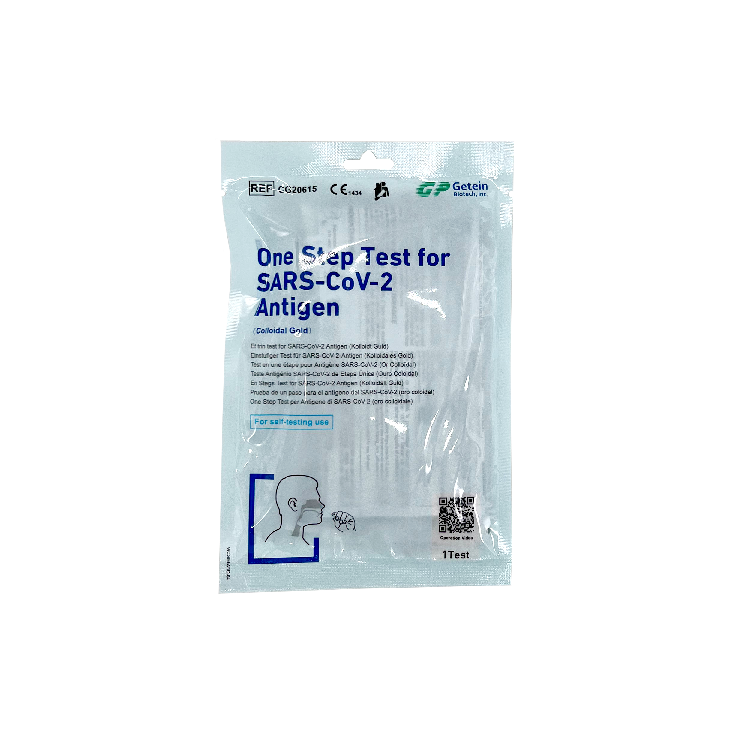 Getein Biotech COVID-19 (SARS-CoV-2) Antigen-Nachweiskit Schnelltest, Selbsttest für Zuhause (Laientest), 1er Pack