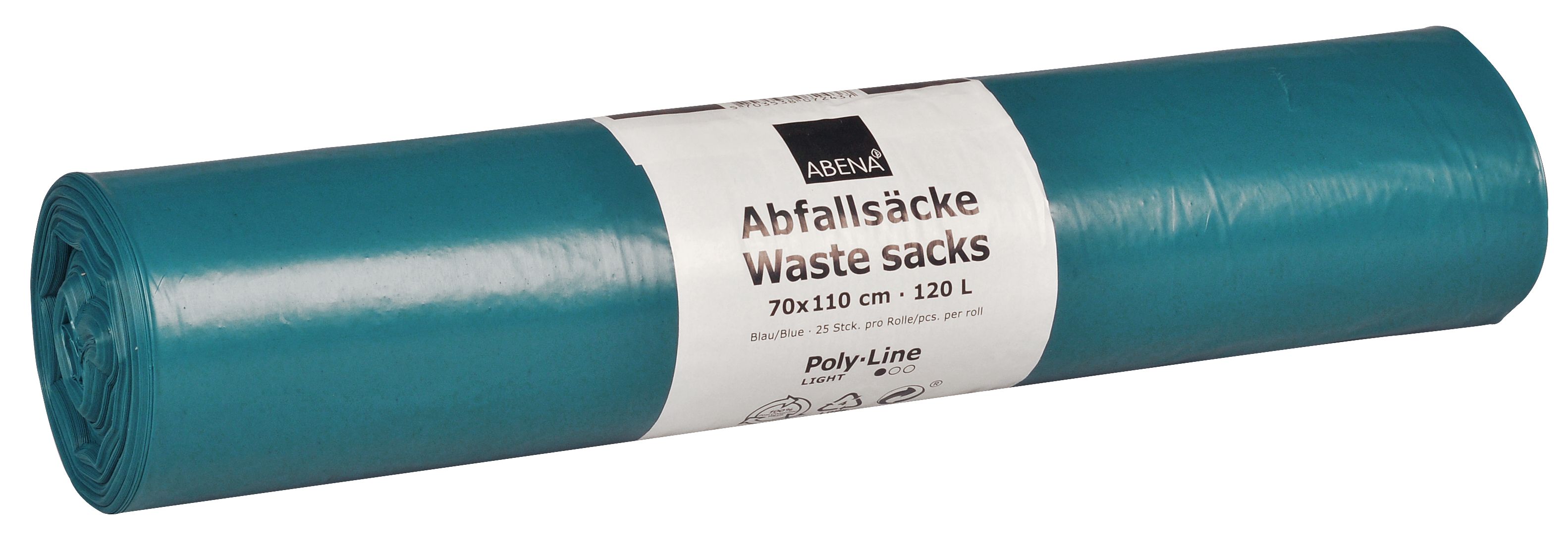 Poly-Line Abfallsack, 34 my, LDPE, 10 x 25 Stück, blau, 70x110cm/ 120 Liter