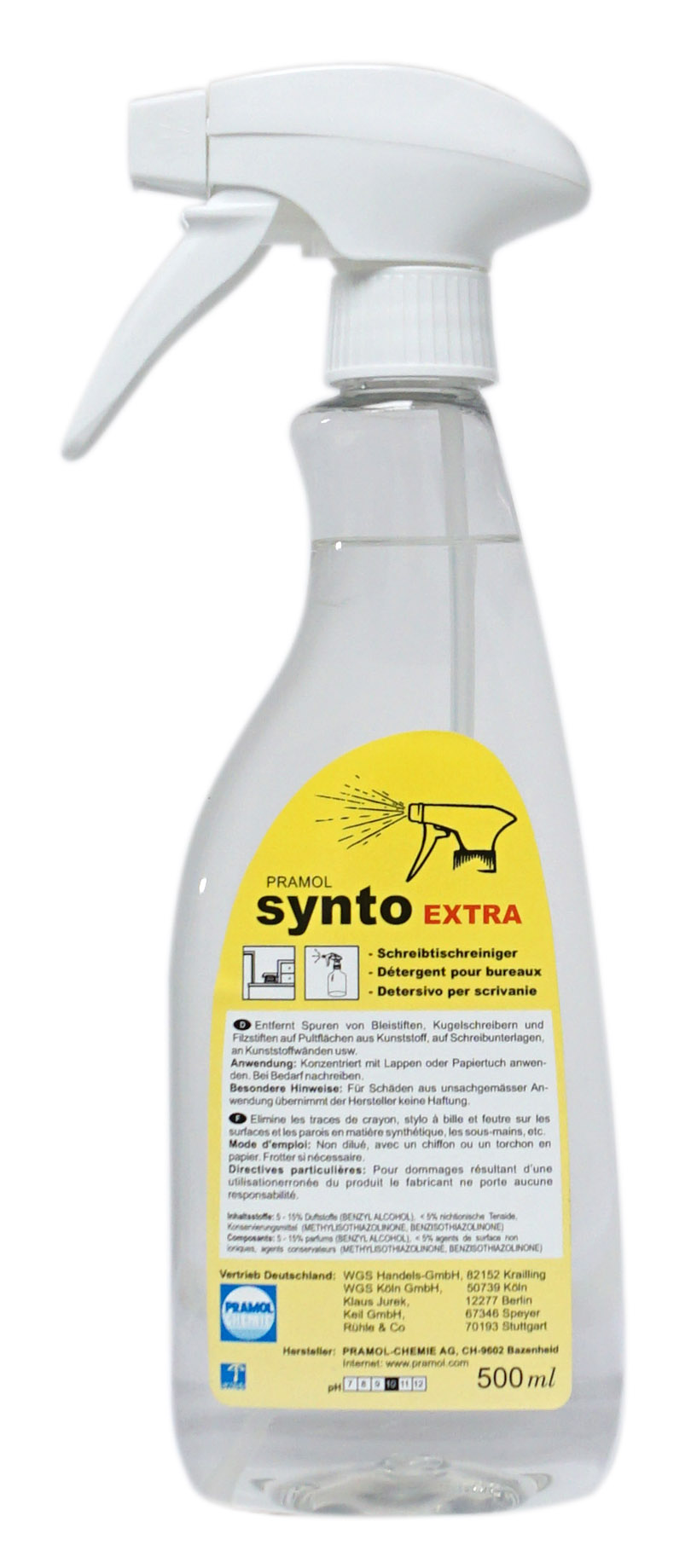 Pramol synto extra, Kunststoff-, Schreibtisch- u. Fleckenreiniger, 500 ml