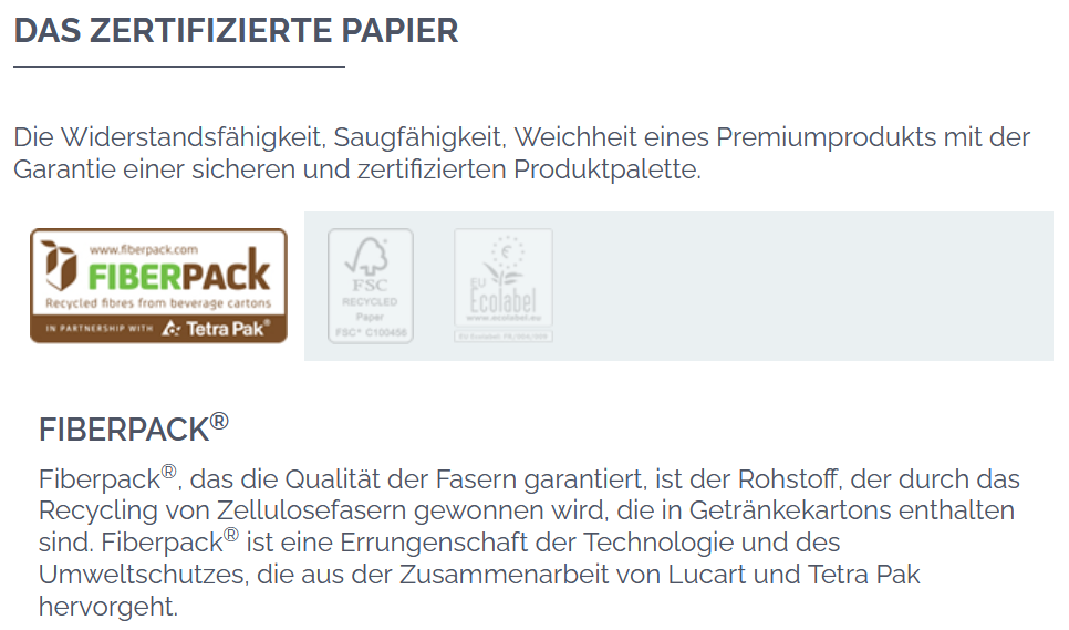 Lucart Prof. EcoNatural 450, Handtuchrolle midi, Fiberpack, 2-lagig, braun, 450 Abrisse/Rolle, Innenabrollung, 20 x 25 cm, 6 Rollen/Sack