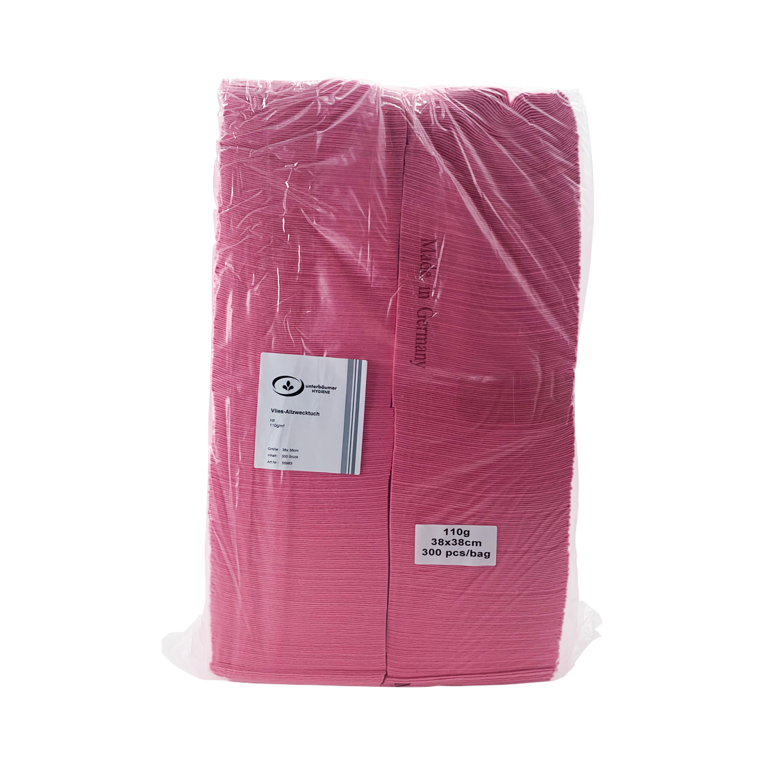 Vlies-Allzwecktuch ca. 110g/m², 300 Stück/Karton, rosa, 38 x 38 cm