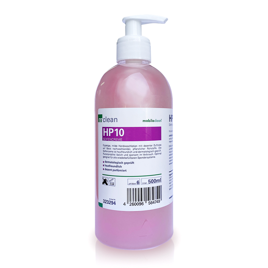 mclean HP10 Seifencreme, 500 ml Flasche, mit Pumpspender, 15 Flaschen/Karton