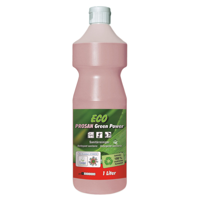 Pramol Eco PROSAN Green Power, 1 Liter Flasche ökologischer Sanitärreiniger, 12 Flaschen/Karton