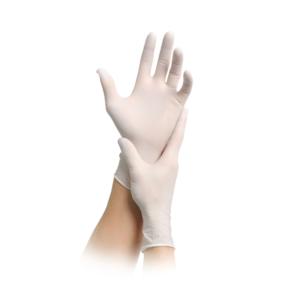 MaiMed – solution 100 white Nitril Handschuh Größe S, 100 Stück, puderfrei, weiß, Gr. S