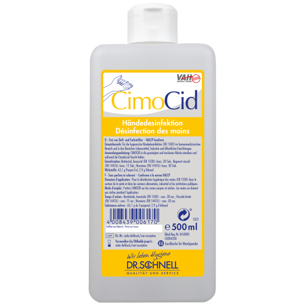 Dr. Schnell Cimocid Händedesinfektion, 500 ml Spenderflasche