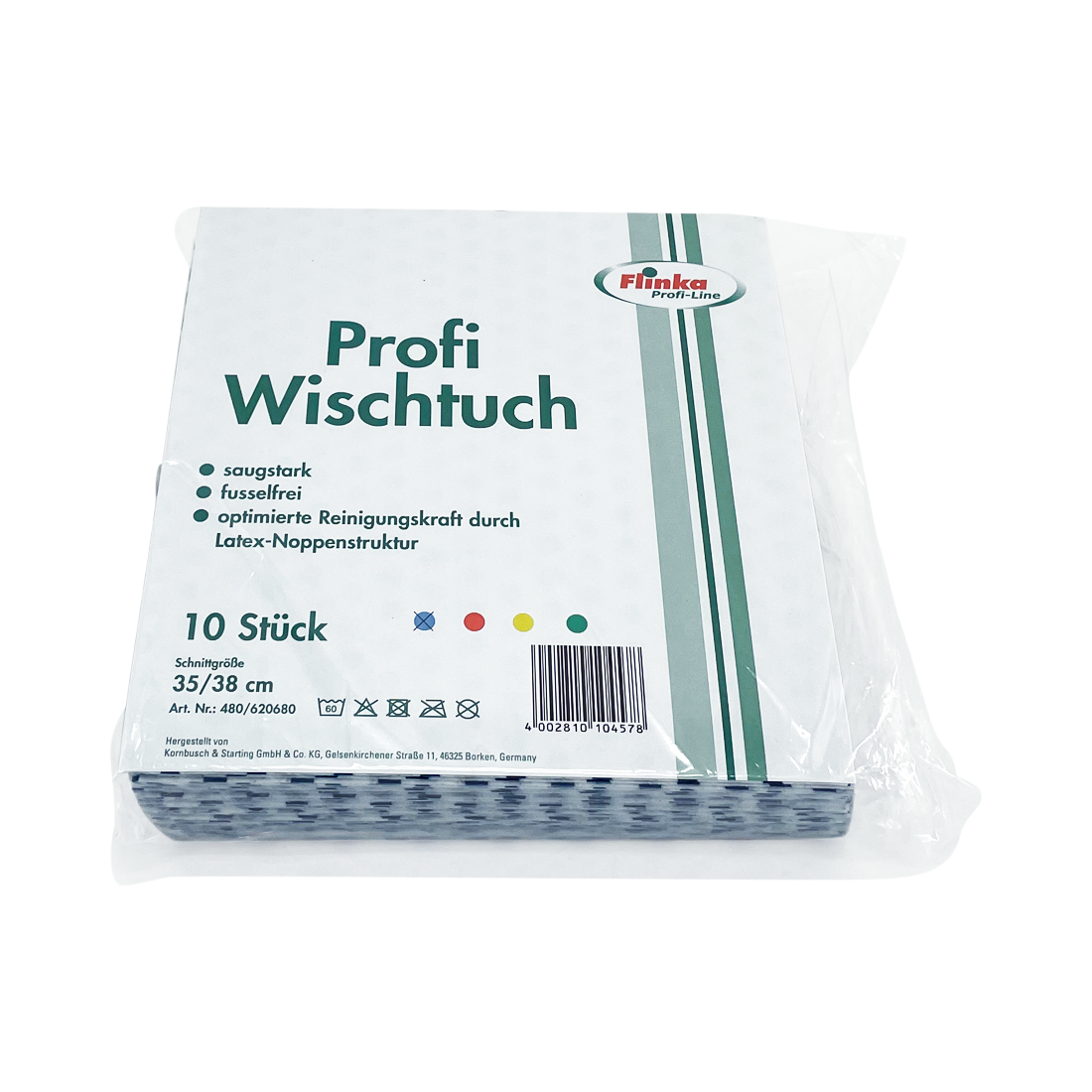 Profi-Wischtuch / Universaltuch 35 x 38 cm, blau, mit Latex-Noppenstruktur, 10 Stück/Packung