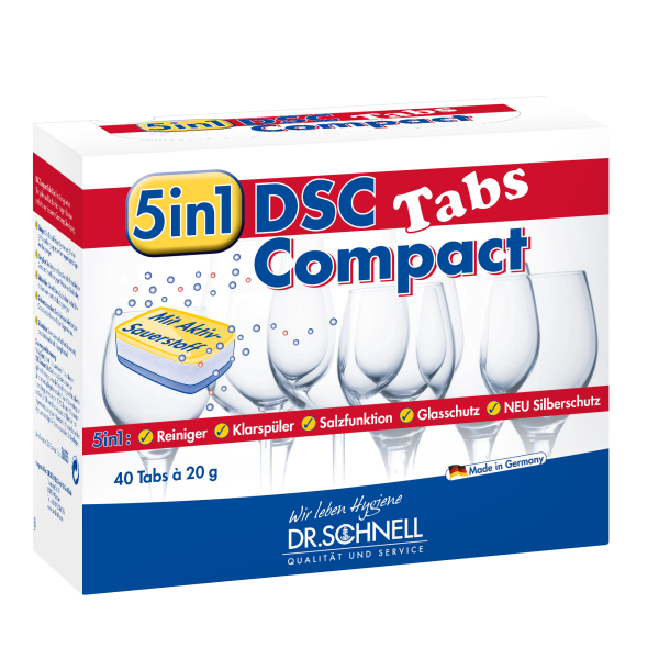 Dr. Schnell DSC Compact Tabs, 5in1 Spülmaschinentabs, 40 Tabs/Packung