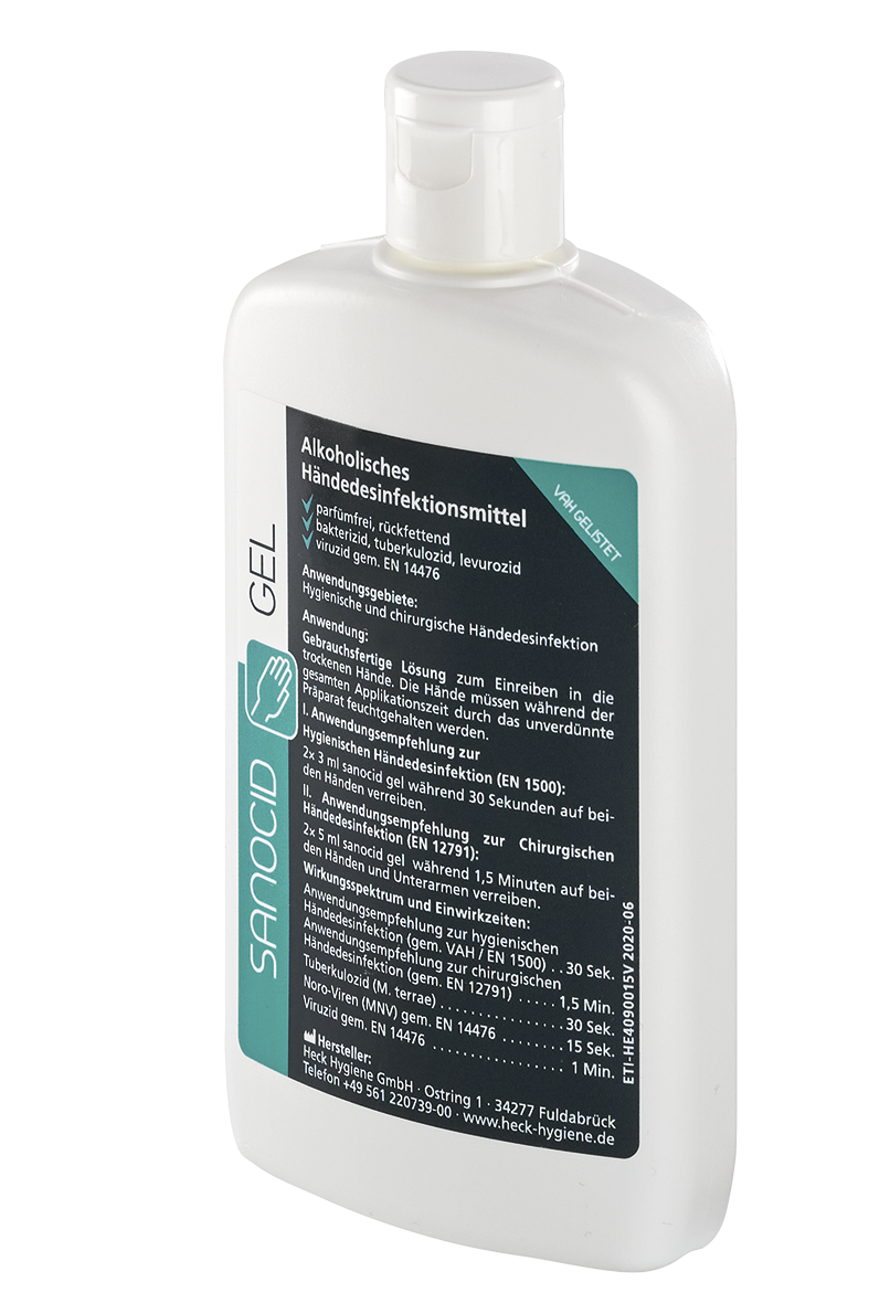 Sanocid Gel (Ethanol) Händedesinfektion, viruzid, 1 Kittelflasche, 150 ml
