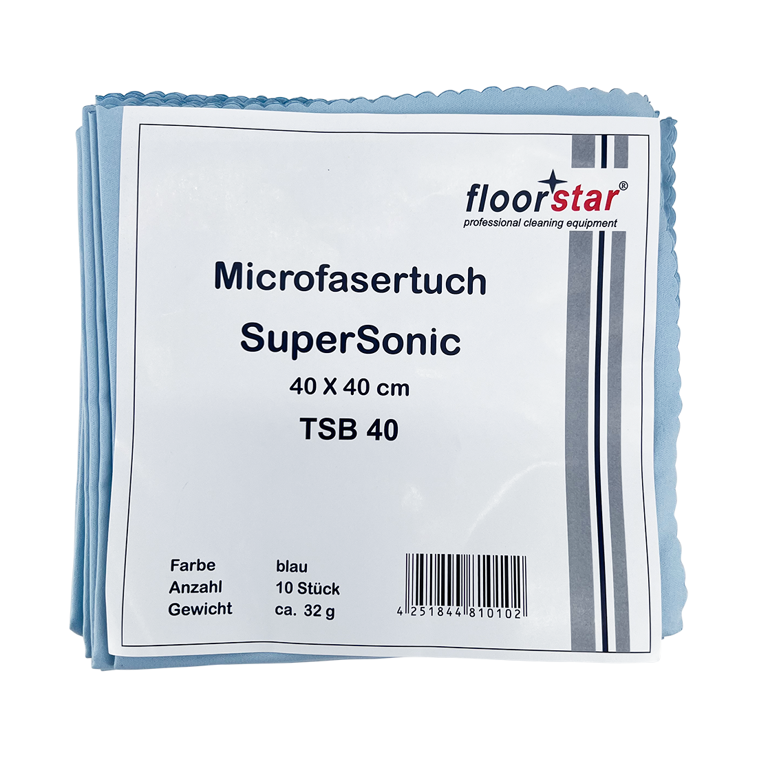 floorstar Microfaser-Hochglanztuch SUPERSONIC, blau, 10 Stück/Packung