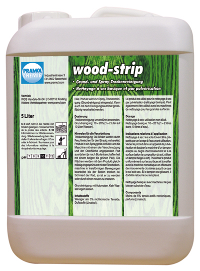 Pramol wood-strip Grundreinigung, für versiegeltes oder geöltes Parkett, 5 Liter