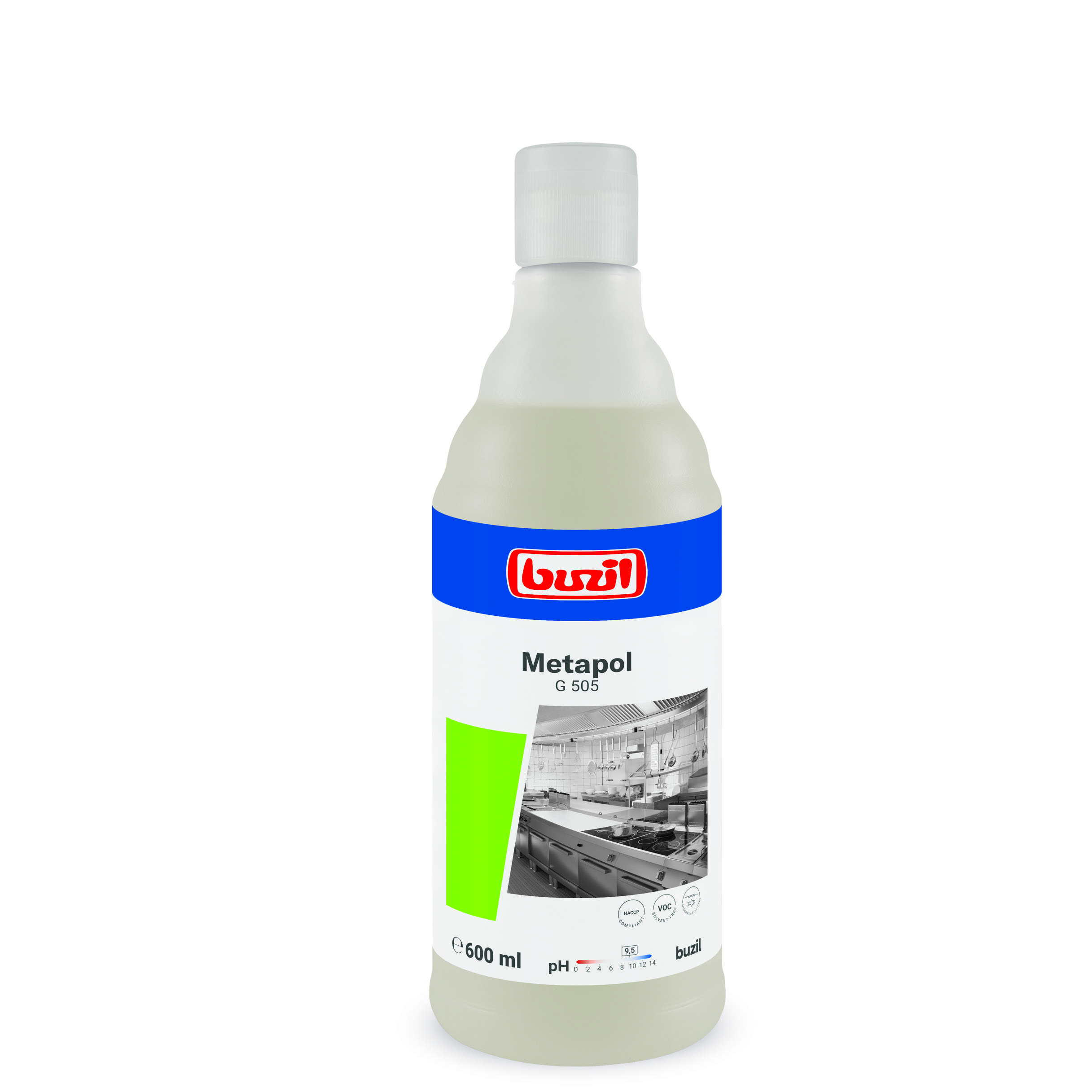 Buzil Metapol G505, 600ml Flasche, Gebrauchsfertige Metallpolitur