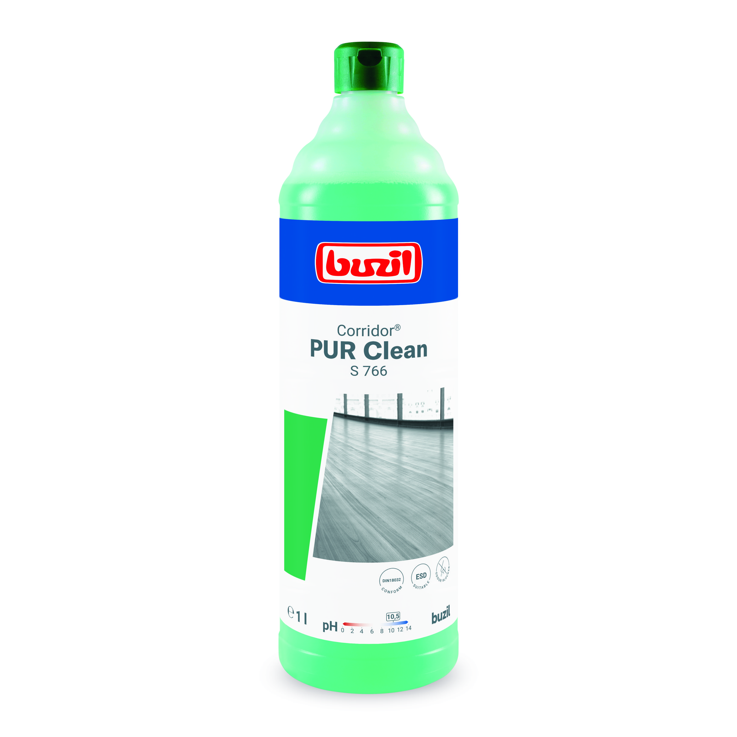 Buzil Corridor PUR Clean S766, 1 Liter Flasche, Ultranetzender Bodenreiniger mit Geruchsblocker