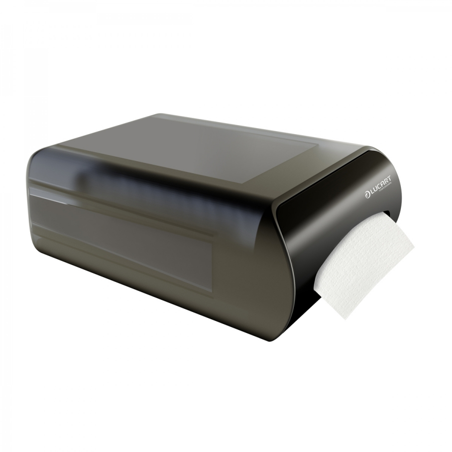 Lucart Professional L-One Counter Mod, schwarz, Spender für Z-gefaltete Servietten 16x24 cm