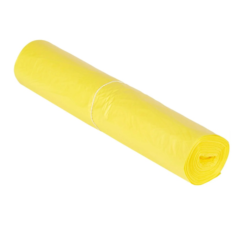 Abfallsäcke Basic 70x110cm, 120L, gelb, HDPE, Typ20, 17my, 10 Rollen x 50 Stück/Karton