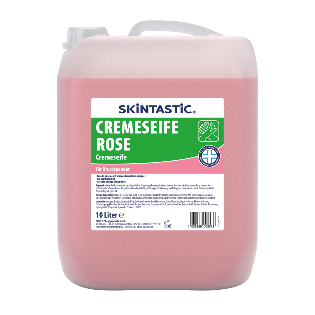 Skintastic Cremeseife rosé, mit frischem Duft, rosa, 10 Liter