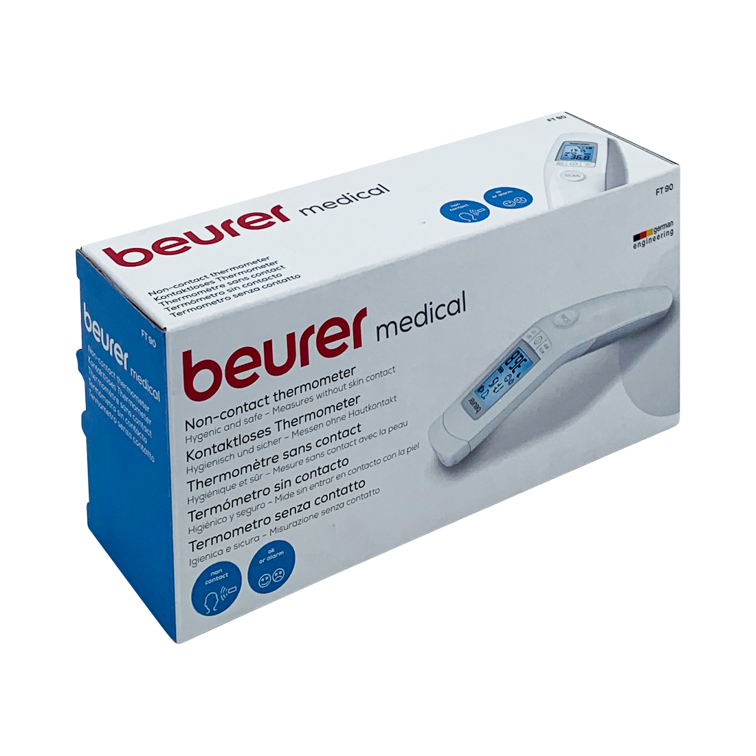 Beurer Kontaktloses Infrarot-Fieberthermometer, FT90, 1 Stück, Weiß 