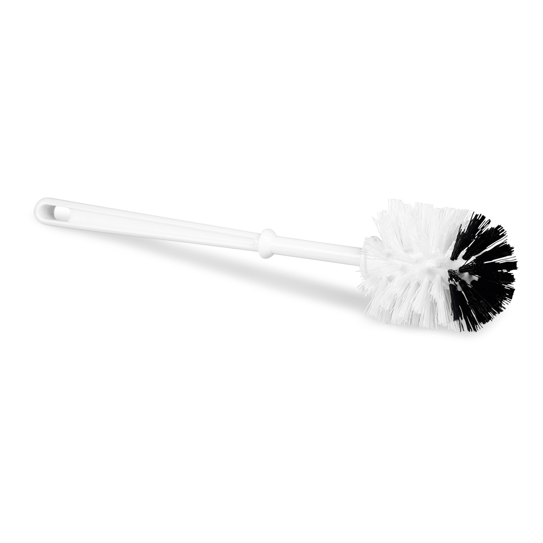 WC-Bürste, Kunstoff, Besteckung: PP, mit Schmutzzone, weiß/schwarz, 38 cm