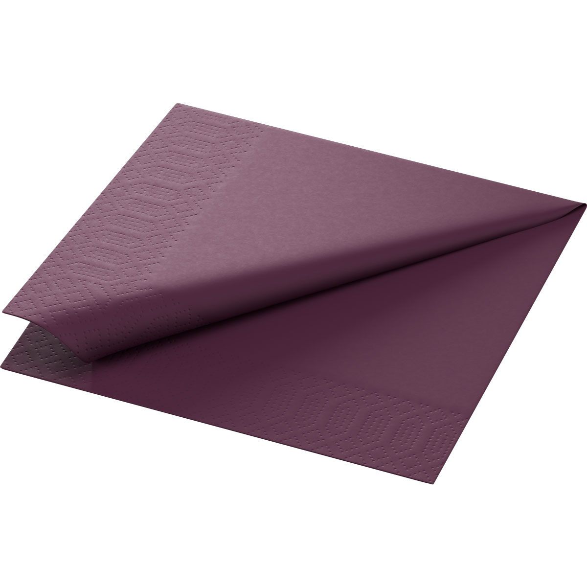 Duni Zelltuch Serviette, 33x33 cm, 3-lg., plum, 1/4 Falz, 4 x 250 Stück/Karton