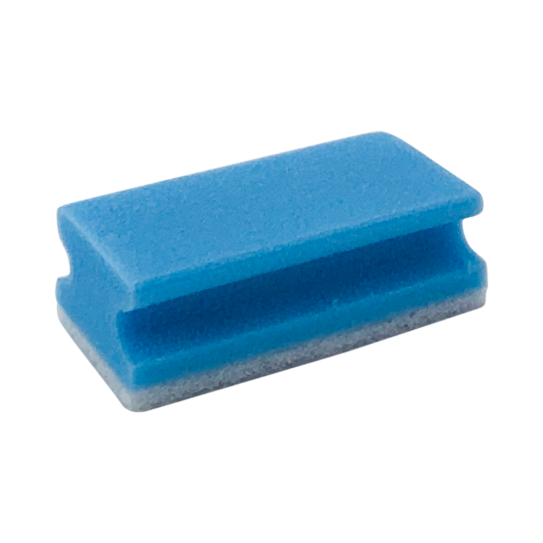 Putzschwamm mit Griffleiste, kratzfrei, blau/weiß, 15 x 7 x 4,5 cm