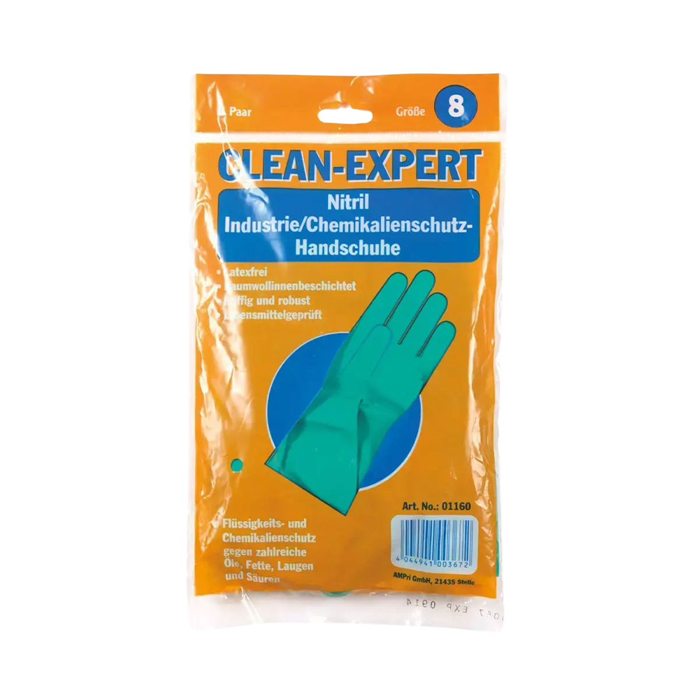 Clean-Expert – Nitril, grün, Gr. S (7-8), Chemikalienschutzhandschuh, 320 mm, 1 Paar