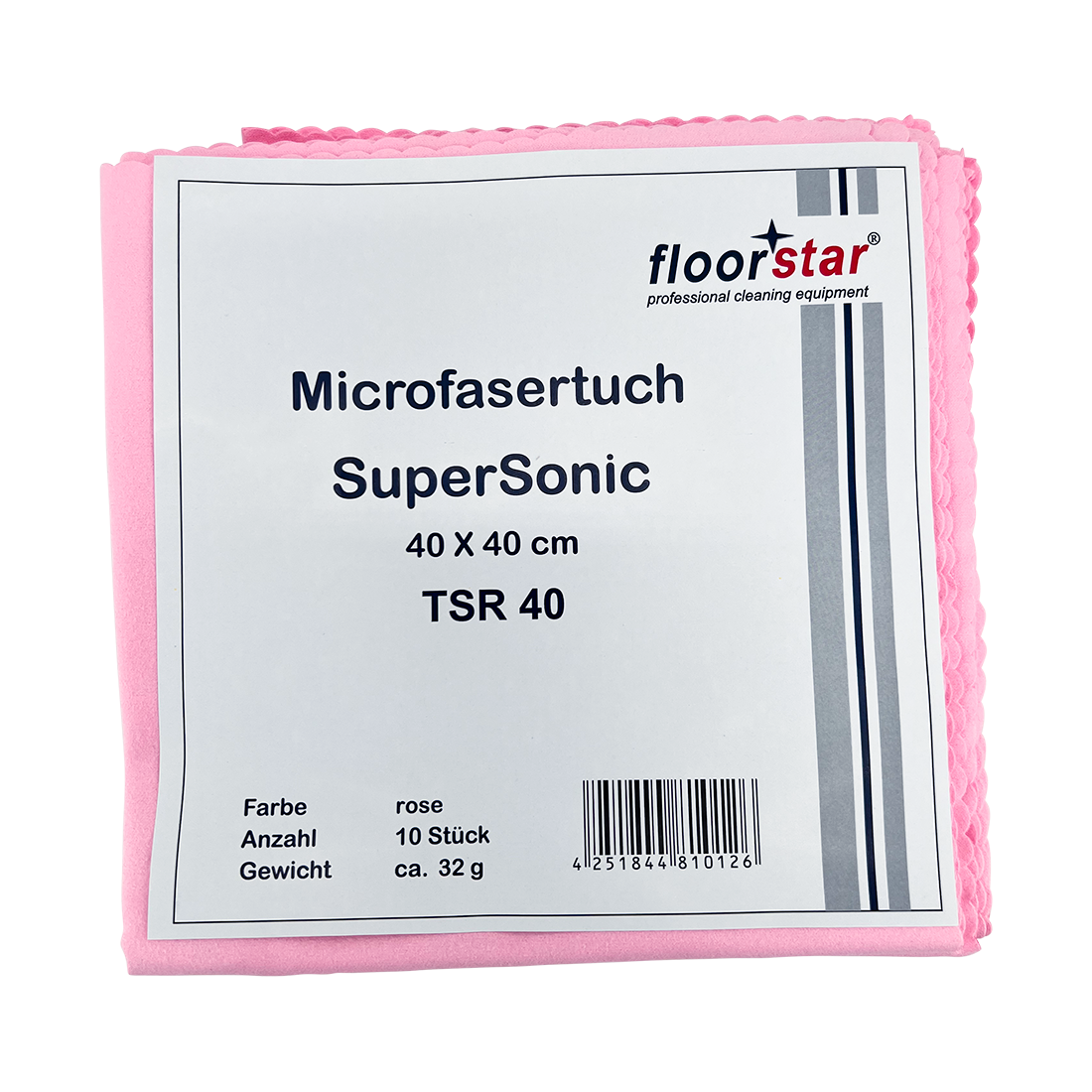 floorstar Microfaser-Hochglanztuch SUPERSONIC, rot, 10 Stück/Packung