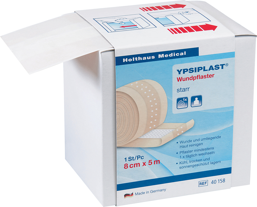 YPSIPLAST Wundpflaster, starr, 1 Schachtel, braun, 8 cm x 5 m