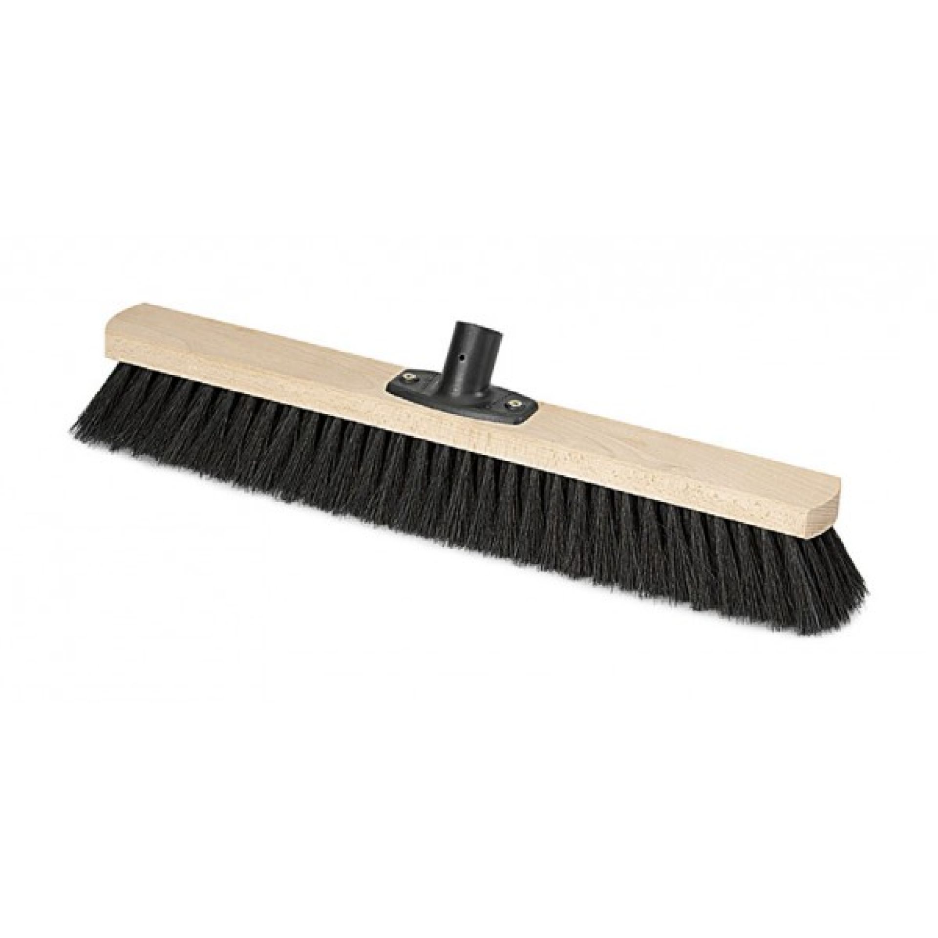 Saalbesen Holz, mit Power Stick Stielhalter, Besteckung: Rosshaar, 60 cm